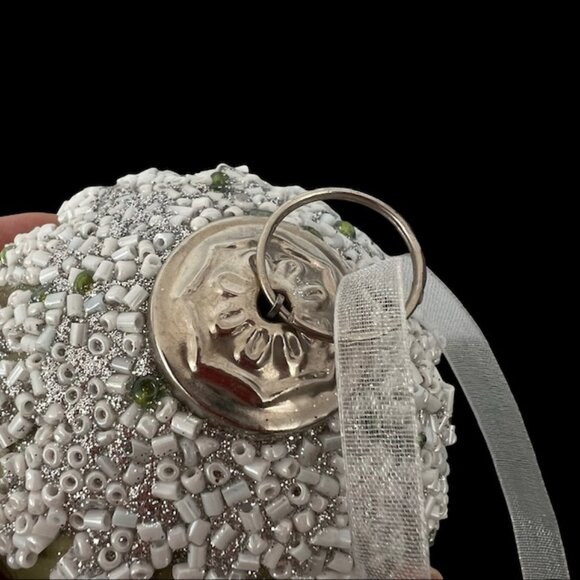 Set of 4 Green Glass Embellished Christmas Ornaments by 34th & Pine - 2-1/2" - Picture 3 of 9